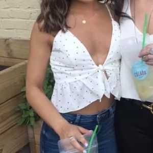 Tobi polka dot cropped tank